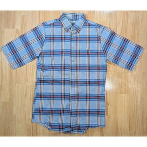 Saddlebrook Men’s Short Sleeve Plaid Shirt Size Small Made in USA